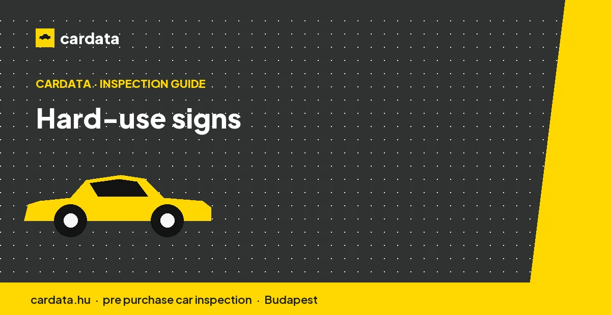 An enthusiast car may have been driven hard, so brakes, tyres and clutch take priority.