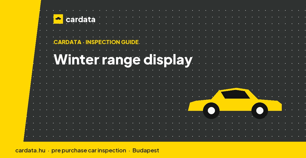A dashboard showing reduced predicted range on a cold Budapest morning illustrates how winter weather affects a used EV.