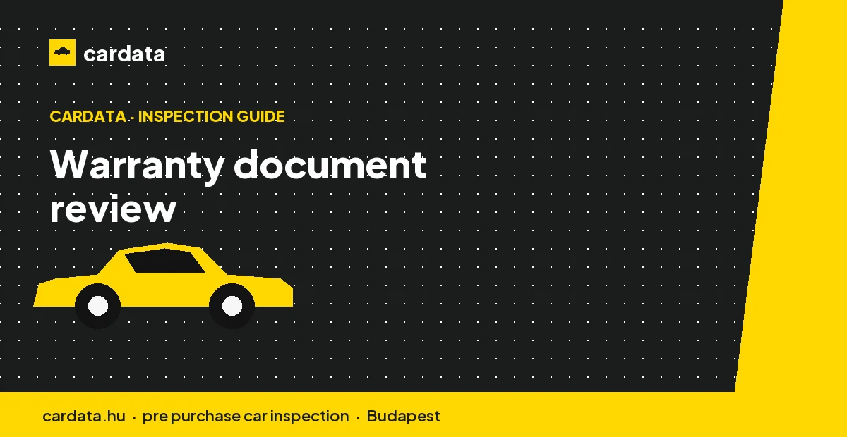 A buyer reading the terms of a voluntary used-car guarantee, marking the components it covers and the wear items it excludes.