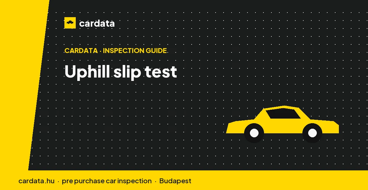 A car pulling away uphill in second gear on a quiet road, the manoeuvre used to expose a marginal friction lining.