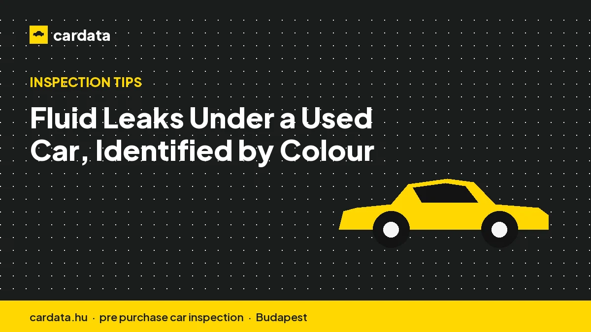 Fluid Leaks Under a Used Car, Identified by Colour